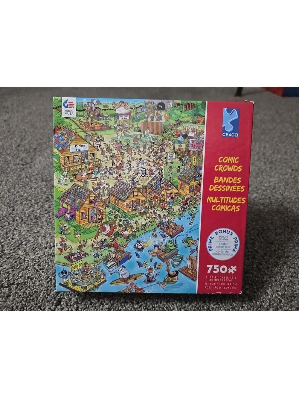 Ceaco Comic Crowds Campsite Len Epstein 750 Pc